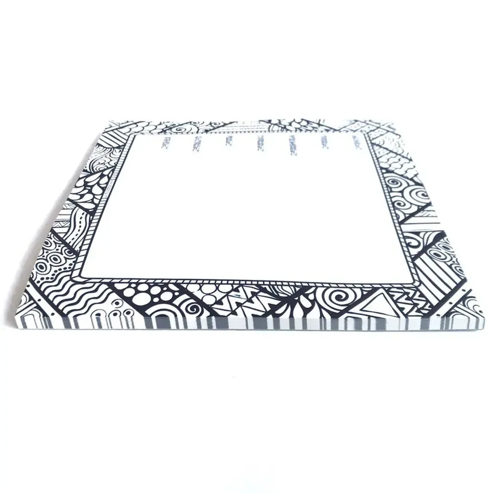 Weekly Calendar Square Paper Pad Black White Print